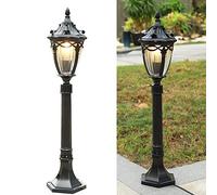 Lampione da giardino 1-Luce Altezza 82 cm- Illuminazione Giardino Vialetto Design Classico- Lampione Vintage Alluminio Pressofuso - E27 Portalampada-lampadina non inclusa (Tipo: B)