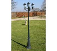 vidaXL Tuinlantaarn met 3 armen 215 cm aluminium donkergroen/zwart