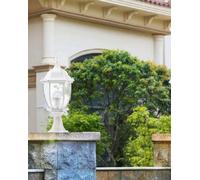 Lampione da giardino 49cm lanterna in vetro e27 luce da esterno alluminio es45