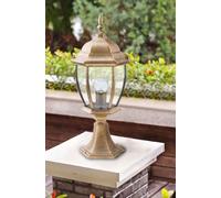 Lampione da giardino 49cm lanterna in vetro e27 luce da esterno alluminio es45
