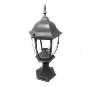 Lampione da giardino 49cm lanterna in vetro e27 luce da esterno alluminio es45