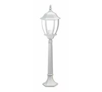 Lampione da giardino 870 mm lanterna in vetro e27 luce da esterno alluminio bian