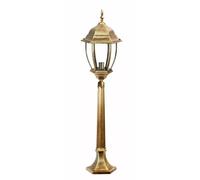 Lampione da giardino 870 mm lanterna in vetro e27 luce da esterno alluminio bron