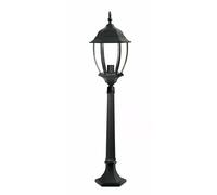 Lampione da giardino 870 mm lanterna in vetro e27 luce da esterno alluminio nero