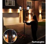 Lampione Da Giardino A LED Bianco Chiaro Con Doppia Testa Solare 2.1M