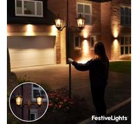 Lampione Da Giardino A LED Filamento Con Doppia Testa Solare 2.1M