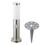 Lampione da giardino con rilevatore di movimento, piantana da esterno, piantana, rilevatore di movimento, illuminazione vialetto, pavimento da esterno, con picchetto, acciaio inox, 1xE27, DxH 12,7x 45