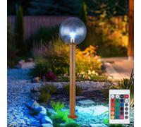 Lampione Da Giardino Dimmerabile Con Telecomando In Aspetto Legno LED H 100 Cm