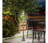 Lampione da Giardino e Vialetto 6h Autonomia con Ancoraggio a Terra, Lampione Solare in ABS e Policarbonato, Nero Description:Rinnova l'atmosfera in giardino con il lampione da esterno Outsunny, proge