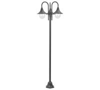 vidaXL Lampione da Giardino E27 Alluminio 3 Lampade Bronzo Luce da Esterno