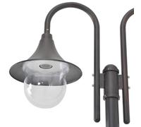 vidaXL Lampione da Giardino E27 in Alluminio 2 Lampade Bronzo Luce da Esterno