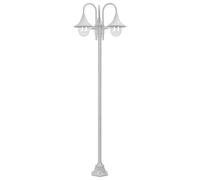 vidaXL Paalverlichting tuin E27 220 cm aluminium wit 3-delig