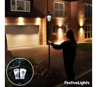 Lampione Da Giardino Esterno A LED Bianco Trasparente Con Testa Singola 2.1M