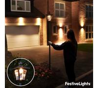 Lampione Da Giardino Esterno A LED Singolo Con Testa Calda Bianca 2.1M