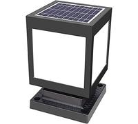 Lampione da giardino Lampada da palo solare Lampada da giardino moderna a LED Lampada da percorso in ABS impermeabile, Lampada da esterno nera per lampada da pilastro per porta del patio, Lampada da