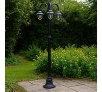 Lampione da giardino lanterna da terra in alluminio 3 diffusori E27 IP54