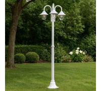 Lampione da giardino lanterna da terra in alluminio 3 diffusori E27 IP54