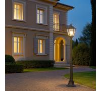 Lampione da giardino lanterna in vetro e27 luce da esterno alluminio 178x24 cm