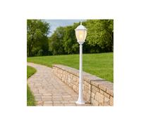 Lampione da giardino lanterna in vetro e27 luce da esterno alluminio 178x24 cm