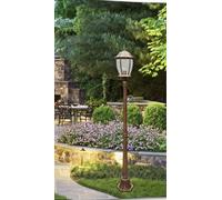 Lampione da giardino lanterna in vetro e27 luce da esterno alluminio 178x24 cm [EEK: A]