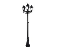 Lampione da giardino nero 3 luci lanterne su piantana illuminazione da esterno
