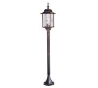 Lampione Da Giardino Vintage Design H:123,5Cm In Nero E Argento IP43