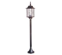 Lampione Da Giardino Vintage Design H:123,5Cm In Nero E Argento IP43
