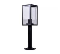 Lampione da Terra E27 Paletto Vintage Alluminio Portalampada Nero Esterno IP44