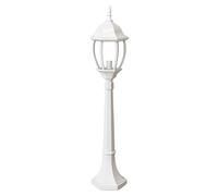 Lampione da terra lampioncino per giardino esterno lanterna in vetro bianco es39 [EEK: A+]