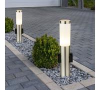 Lampione Esterni Prese Lampada da Giardino Patio Acciaio Inox Argento 2er Set [EEK: Non valutato]