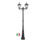 Lampione esterno 2 luci h221 sentieri giardino fusione di alluminio Firenze X329