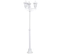 Lampione Esterno Classico Laterna 5 Alluminio Bianco 3 Luci E27