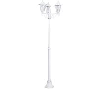 Lampione Esterno Classico Laterna 5 Alluminio Bianco 3 Luci E27 [EEK: A++]