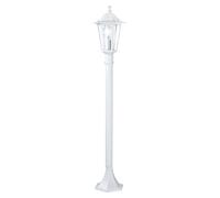 Eglo Laterna 5 Lampada a piantana per esterni, lampada a 1 luce per esterni, lampada in fusione di alluminio e vetro, colore: bianco, attacco: E27, IP44