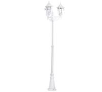 Eglo Navedo Lampada da Terra per Esterni a 3 Luci, Attacco E27. Altezza 220 cm, IP44. in Alluminio e Vetro, Bianco
