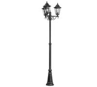 Lampione Esterno Classico Navedo Alluminio Nero 3 Luci E27