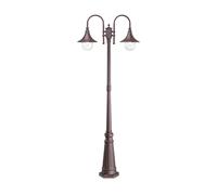 Lampione Esterno Rustico-Country Cima Alluminio Coffee 2 Luci E27