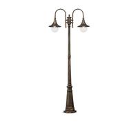 IDEAL LUX Lampione Esterno Cima PT2 Rustico Country Alluminio Nero 2 luci E27