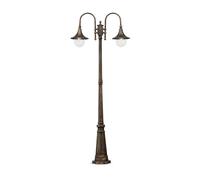 Lampione Esterno Rustico-Country Cima Alluminio Nero 2 Luci E27 [EEK: A++]