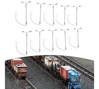 Lampione ferroviario modello d'acciaio 14cm per il modello d'acciaio bianco | LED pre-cablati, pronti per l'installazione, migliora i paesaggi urbani, le piattaforme delle stazioni e le piste rurali