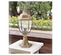 LAMPIONE GIARDINO 48CM LANTERNA IN VETRO E27 LUCE ESTERNO ALLUMINIO ES45 BRONZO