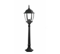 Lampione Giardino 870 Mm Nero Lanterna In Vetro E27 Luce Esterno Alluminio [EEK: A+++]