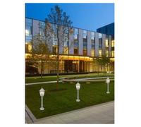 LAMPIONE GIARDINO 870MM LANTERNA IN VETRO E27 LUCE ESTERNO ALLUMINIO ES39 GRIGIO