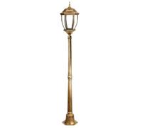 Lampione Giardino Lanterna Vetro E27 Luce Esterno Alluminio 178x24cm Bronzo