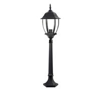 Lampione lampioncino da terra per giardino esterno lanterna in vetro nero es39 [EEK: A++]