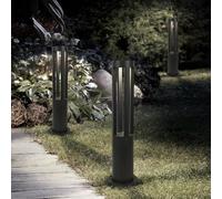 Lampione LED da Giardino con Palo 15W IP65 CCT Switch 3 Tonalità Luce 3000K 4000K 6500K Esterno Moderno per Vialetti, Ingressi, Cortili e Giardini(Nero 80 cm)