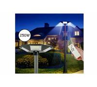 LAMPIONE LED SOLARE GIARDINO STRADALE 250W FARO CREPUSCOLARE TELECOMANDO [EEK: A]
