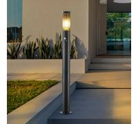 Lampione Lindby Statius, antracite, ferro, 100 cm, sensore LINDBY