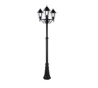 Lampione Minerva 3 luci su palo in alluminio pressofuso altezza 208 cm