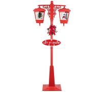 Lampione Natalizio Decorativo 188cm Luci Led Musica Neve Motorizzata Scene Rosso
